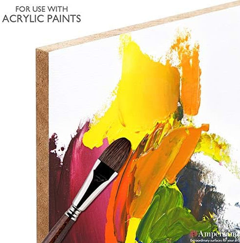 Ampersand Art Supply Wood Gesso Art Painting Panel: Canvas Texture, 3/8 Inch Depth, 8" x 10"...