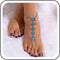 Blue Crystal Heart Ankle Bracelet Bohemia Sapphire Toe Ring Anklet Beach Wedding Foot Chain Barefoot Sandals Foot Jewelry for Women...
