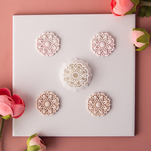 4 Pcs Bohemian Flower Polymer Clay Cutters,Retro Boho Flowers Shape Polymer Clay Molds Vintage Floral Pattern Clay Earring Cutters Clay Cutters fo...