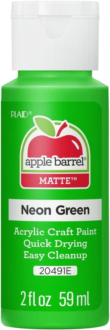 Apple Barrel Acrylic Paint in Assorted Colors (2 oz), 20491, Neon Green...