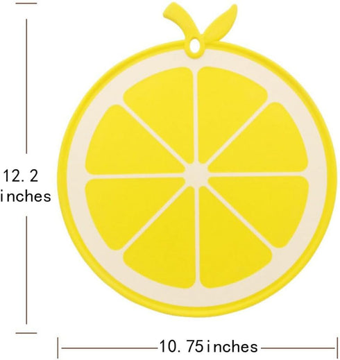 GUDEKIKL 1Pcs Fruit Shaped Plastic Cutting Board, Cartoon Lemon Pattern PP Cutting Boards, 10.75x12.2in Vegetables Chopping Board For Kitchen Hous...