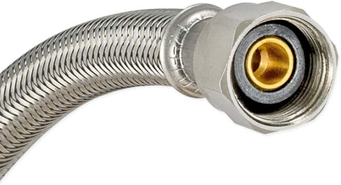 Eastman 20 inch Steel-Flex Faucet Connector, 1/2 Inch FIP x 1/2 Inch Compression, Compression Braided Stainless Steel Faucet Supply Line, 48027...