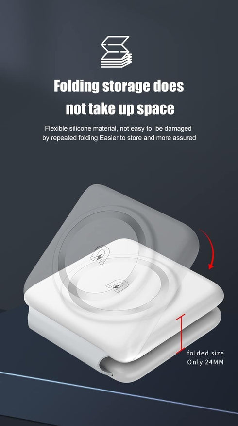 3 in 1 Magnetic Foldable Wireless Charger,Folding Wireless Charging Station for Travel,Wireless Charging Compatible with iPhone 14 13 12 11/Pro/XS...
