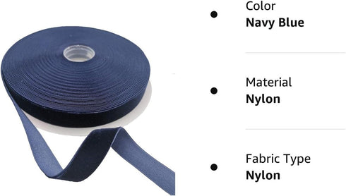 Navy Blue Velvet Ribbon Single Faced,5/8 Inch X 25Yards Spool...