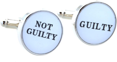 Guilty Not Guilty Attorney Lawyer Judge Law Pair Cufflinks in a Presentation Gift Box & Polishing Cloth...