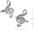 Treble Clef Clear Crystals Music Note Pair Cufflinks in a Presentation Gift Box & Polishing Cloth...