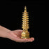 BRABUD 7'' Alloy Fengshui 9 Level Pagoda Wenchang Tower Statue Protection Business Rises Desk Decor Collectible Golden Color ZD112...
