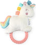 Itzy Ritzy - Ritzy Rattle Pal with Teether - Baby Teething Toy Features A Minky Plush Character, Gentle Rattle Sound & Soft Teether Toy for Newbor...
