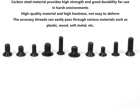 Carbon Steel Flat Head Machine, Screw Bolt Assortment Sets Nails, Screws Fasteners Screw Hardware Tool Cross Black Carbon Steel Electronics Indust...