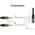 J&D Headphone Splitter 3.5mm Mic Audio Cable, 3.5mm Female to Dual 3.5mm Male Mic Splitter Cable for Cellphone, Headset, PC Durable Copper Shell H...