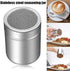 2Pcs Sugar Shaker Stainless Chocolate Shaker Cocoa Flour Icing Sugar Powder Coffee Sifter Lid Shaker+16Pcs Coffee Stencils Template Duster Spray...