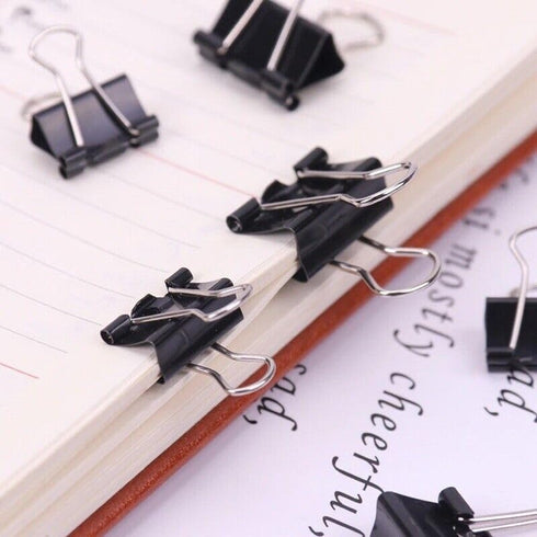 Pack of Small Binder Clips 3/4 Small Black 12/Box 12 PCS Office Black Ideal for Reuse binder Clips Medium Mini Binder Clips Office Clips Paper Cli...