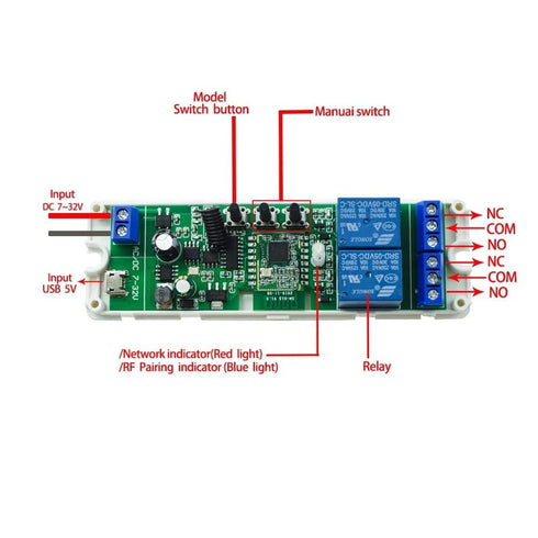 5V 12V ZigBee Smart Relay Switch,Adjustable Selflock and Momentary Working Mode,Works with Tuya eWelink Zigbee Gateway(1 Channel,2 Channel,4 Chann...