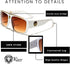 White & Gold Kleo Flat Top Hip Hop Rapper Retro Aviator Sunglasses w/ Brown Lenses...