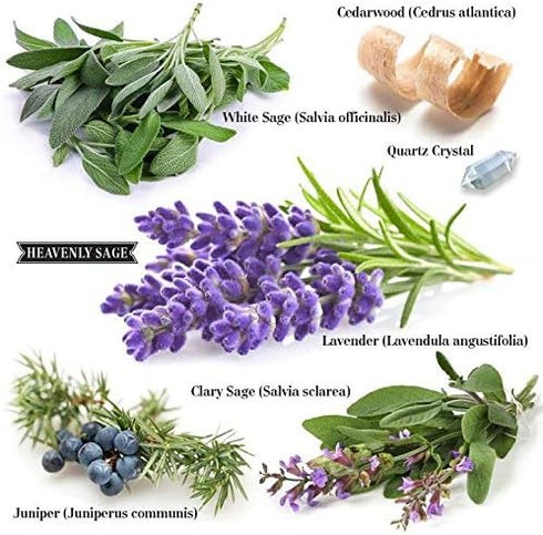 Sage Smudge Spray (8 FL OZ) Premium 100% Natural Sage, Juniper & Lavender Smudge Spray is Crystal & Reiki Infused, Energy Clearing, Purifying, Hea...