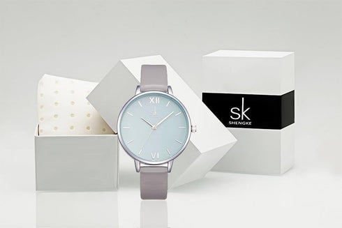 SHENGKE Women Watches Leather Band Luxury Quartz Watches Girls Ladies Wristwatch Relogio Feminino...