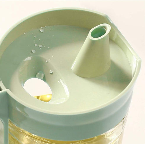 TENTA KITCHEN Oil Dispenser Vinegar Dispenser Maple Syrup Dispenser Glass Bottle Cruet No Drip Plastic Bottle Spout with Protective Cap drip Free ...
