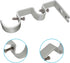 TLBTEK 3PCS Silver Curtain Rod Bracket,Double Curtain Rod Hanging Brackets Wall Mount Heavy Duty,Adjustable Curtain Rod Holders Hardware for Windo...