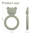 Silicone Baby Teether, Teething Toy Ring for Babies, Easy to Hold Design, BPA Free (Sand + Light Grey)...