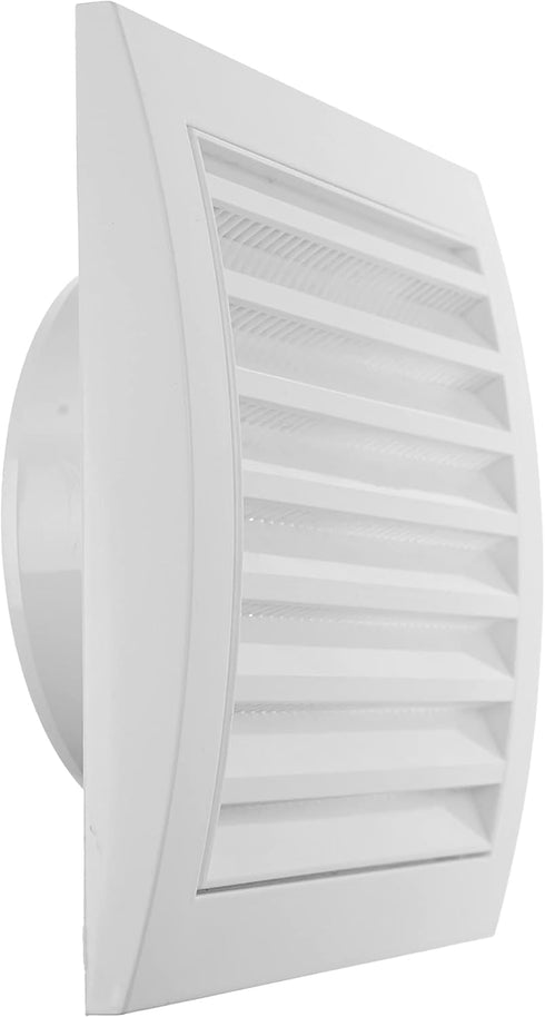 Vent Systems 4'' Inch White Pack of 2 Air Vent Cover Dryer Vents and Bathroom Exhaust Vents Pipe, Black Louvered Dryer Vent Cover Keeps Out Insect...