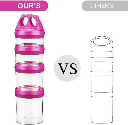 BeneLabel Stackable Food Storage Containers for Formula Travel Container for Storing Milk, Protein Powder, Snacks, Travel Items, BPA Free(Red, 31o...