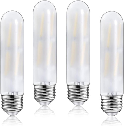 Dimmable T10 Frosted Led Tubular Bulb 8W,Warm White 2700K Filament Light Bulbs 70 Watt Equivalent,E26 Base Bulb for Desk Lamp,Bathroom,Cabinet Dis...