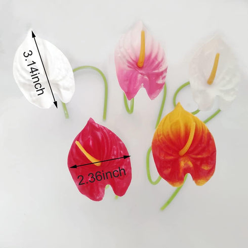 20Pcs Artificial Anthurium Flowers Real Touch Fake Flower for Home Decor Floral Arrangements Bouquets (Red,Sunset red)...