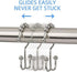 DAWNER Shower Curtain Hooks, Rust Proof Metal Easy Glide Double Rings, Stainless Steel Hangers for Bathroom Curtains, Set of 12, Brushed Nickel...