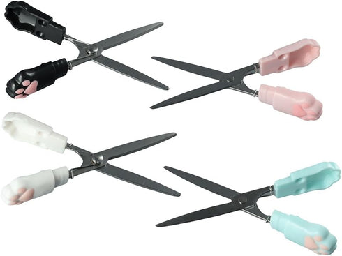 4Pcs Cat Paw Design Mini Scissors,Multi-Purpose Stainless Steel Craft Scissors,Portable Folding Scissors with Cover,Sewing Scissors for Art Crafts...
