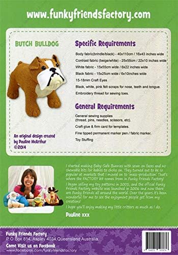 Funky Friends Factory Bulldog Sewing Pattern...