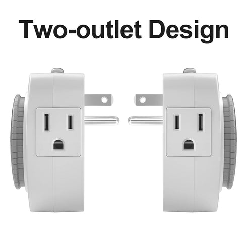 24 Hour Indoor Mechanical Timer with 2 Ground 3 Plug Socket Timer?30 min Daily on/Off Cycle for Lamps, Christmas Tree Lights, ETL Certified, White...