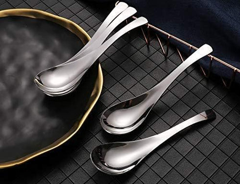 Soup Spoons,Stainless Steel Short Handle Spoons, Classic And Durable Soup Spoon, Set of 5....