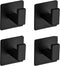 Bath Towel Hook,4 Pack Self Adhesive Square Coat Hooks, Sturdy No Drilling Robe Hook, Stainless Steel Heavy Duty Clothes Hanger, Wall Hooks for Ba...
