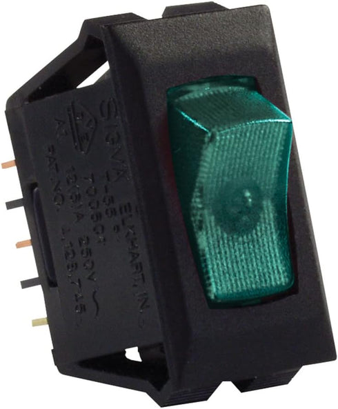 JR Products 13695 Green/Black SPST Illuminated On/Off Switch...