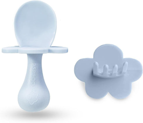Grabease Baby Feeding Self Feeding Baby Utensils Baby Fork and Spoon, BPA-Free & Phthalate-Free for Baby & Toddler, 1 Set, blue...
