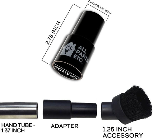 Vacuum Floor Brush Attachment, 14 Inch Brush for 1.25” Vacuum Accessories with Two Adapters for 1 3/8” & 1.5" Compatible with Shop Vac, Shark, Mie...
