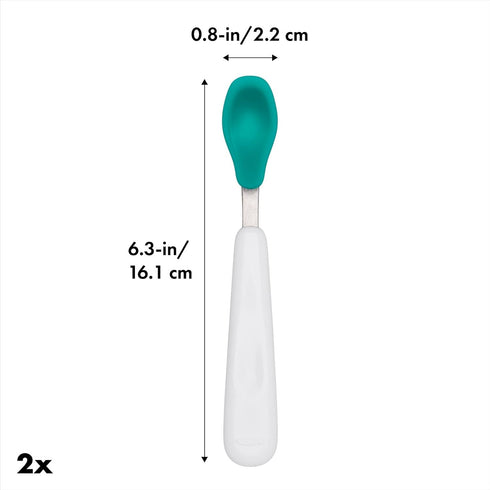 OXO Tot Feeding Spoon Set With Soft Silicone, Teal...