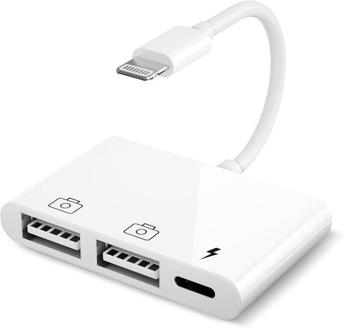 iPhone to USB Adapter, USB Adapter for iPad, 3 in 1 USB to Lightning Adapter, USB Adapter for iPhone Support iPhone/iPad/iOS 16, iPhone Camera Ada...