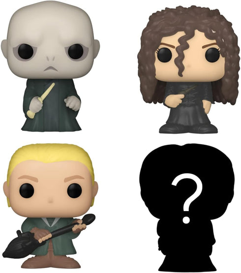 Funko Bitty Pop! Harry Potter Mini Collectible Toys 4-Pack - Lord Voldemort, Draco Malfoy, Bellatrix Lestrange & Mystery Chase Figure (Styles may ...