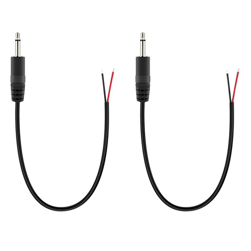 Fancasee 2-Pack 2.5mm Male Plug to Bare Wire Pigtail TS Mono 2.5mm Jack Connector Adapter Repair Audio Cable...