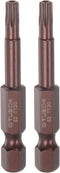 2pcs T20 Torx Bit 1/4" Hex Shank 2" Length Magnetic Security Star Screwdriver Power Tool, Red...