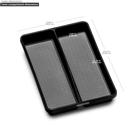 madesmart Premium Antimicrobial Classic Mini Utensil Tray Soft Grip, Non-Slip Kitchen Drawer, Multi-Purpose Home Organization, EPA Certified, 2 Co...