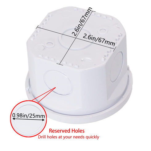 Junction Box, Zulkit Project Box with Reserved Holes IP55 Waterproof Dustproof Electrical Box ABS Plastic Project Enclosure White D3.1" x H2"...