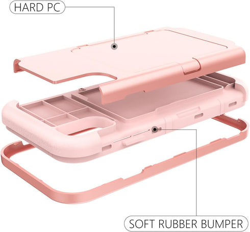 WeLoveCase for iPhone XR Wallet Case Design with Card Holder and Hidden Back Mirror Three Layer Heavy Duty Protection Shockproof All-Round Armor P...