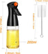 Olive Oil Sprayer for Cooking- 200ml Rotatable Nozzle Olive Oil Spray Bottle Premium Oil Mister with Brush Oil Spritzer for Air Fryer, BBQ, Salad,...