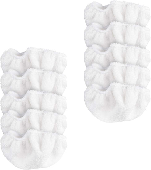 Navaris Microfibre Pads for Steam Cleaner - Set of 10 Replacement Cloths Handheld Steamer 49454 - Washable Wipes for Floor, Wall, Cleaning...