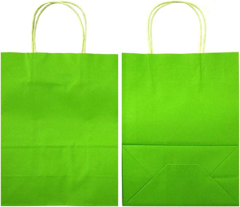 AZOWA Medium Gift Bags Light Green Kraft Paper Bags With Handles (7.5 x 3.9 x 9.8 in, 12 CT)...