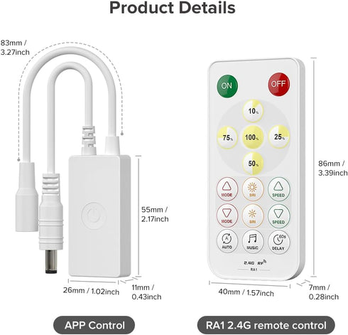 SEZO SP641E Single Color Music Bluetooth PWM LED Controller Dynamic Effects Group Control for 5630 5730 5050 2835 FCOB LED Strip Work with RF Remo...