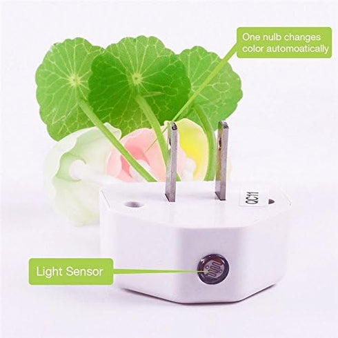 Smart Dusk to Dawn Sensor Led Night Light, 0.6W Multi-Color Changing Plug-in Mushroom Dream Bed Nightlight, Funny Energy Efficient Wall Lamp Flowe...