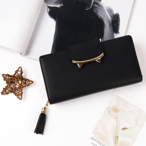 Wallet Women Cute Bifold Clutch Wallets with Zipper Coin Purse Card Holder Money Clip Gifts for Cat Lovers Black...